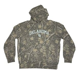 Uscape Oklahoma Sooners OU Back Bay Camo Fleece Hoodie Men's Medium NWT